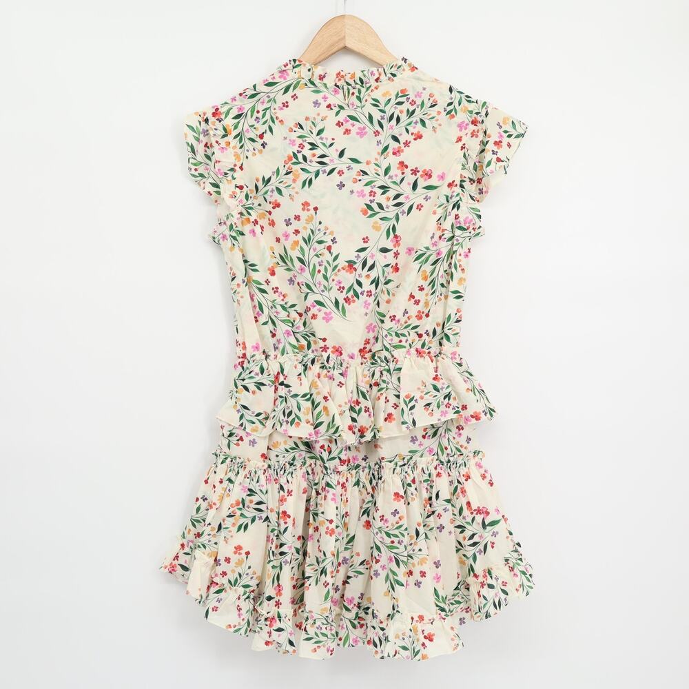 MISA Los Angeles Iliana Spring Ditsy Ruffled Mini Cotton Dress Sz XS NEW - Picture 2 of 8